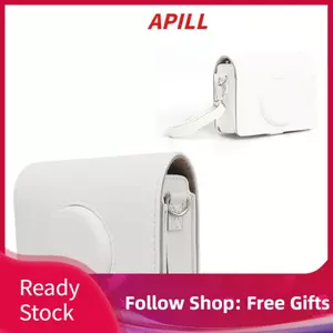 apill Pomya Hộp đựng máy ảnh cho túi Mini EVO có dây đeo vai Da PU bảo vệ từ tính cổ điển (Bạc)