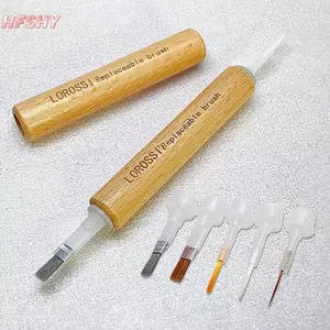 HFSHY 40 / 60 Chiếc Cọ Sơn Móng Tay Có Bút Hai Đầu Có Thể Thay Thế Đầu Bàn Chải Móng Tay Chất Lỏng Applicators Dụng Cụ Làm Móng Tay VN