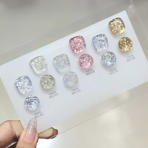 Nhấp Nháy Kim Cương Bạch Kim Sơn Móng Tay 2025 Không Khí Nhiều Màu Sắc Nhấp Nháy Kim Cương Dầu Kim Sa Lấp Lánh Cửa Hàng Làm Móng Tay Hộ Gia Đình