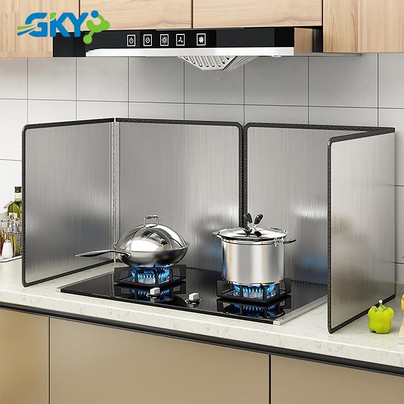 GKY 3 Mặt Thép Không Gỉ Dầu Splatter Tấm Chắn Cho Bếp Gas Chống Mỡ Bảo Vệ Nấu Ăn Bắn Bảo Vệ Cho Chiên Nhà Bếp GKY