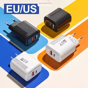 Ổ cắm sạc GaN ITRUMPET 65W, Bộ sạc điện thoại USB A + C sạc nhanh, Phụ kiện PD Type C Bộ sạc USB C EU / US cho / /