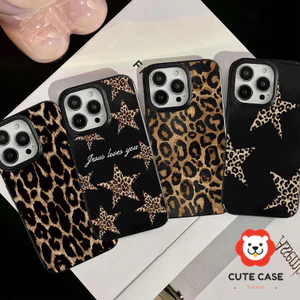 Ốp Lưng IPhone 17 13 16 11 15 12 14ProMax 7 8 16 14 13 Plus XR X XS Max Bìa Bóng Mịn Họa Tiết Da Báo Thời Trang