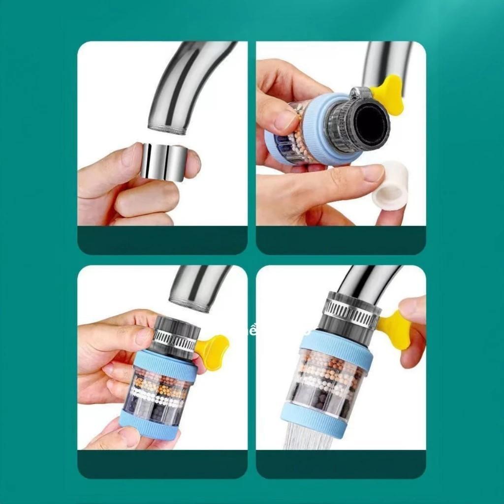 Combo 2 Cái Đầu Vòi Lọc Nước 6 Lớp Carbon Xoay 360°, Lọc Sạch Cặn Bẩn