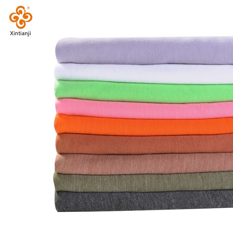 Vải Jersey 35% Cotton 65% Polyester Trơn Dệt Kim Mỏng Xuyên Qua DIY Đức Vải Thoáng Khí A0169