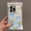 Hoa tulip màu xanh lam Phù hợp với vỏ điện thoại 1716, iPhone 15/14, ip màuoa văn lựu