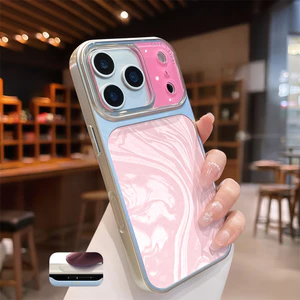 Ốp điện thoại gợn nước màu thời trang cho iPhone 17 Pro Max 12 13 14 15 16 pro max Bao gồm bảo vệ ống kính máy ảnh vỏ mềm Vỏ bảo vệ vỏ điện thoại