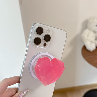 3d Laser Màu Tình Yêu Tròn Từ Tính Giá Đỡ Điện Thoại Cho IPhone 17 16 15 14 13 12 Pro Max 14 Plus Có Thể Gập Lại Vòng Tay Co Giãn Để Bàn Chân Đế P1