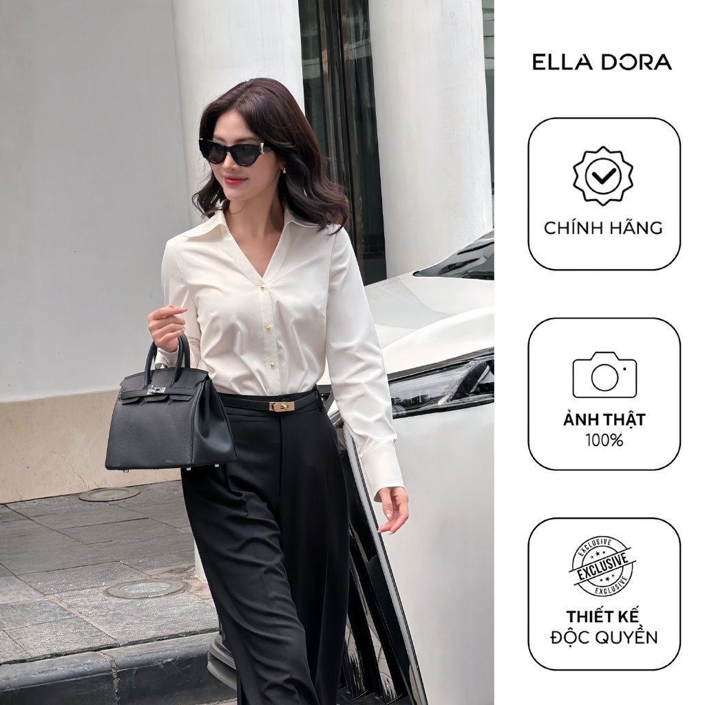 Quần tây nữ ELLA DORA ống suông dáng dài form đẹp thanh lịch dễ phối công sở 2 màu ĐEN/TRẮNG [Q29]