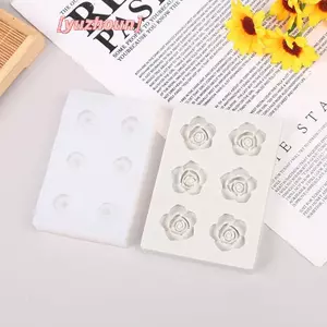 Hoa Nhỏ Sáu Lỗ Hoa Mận Hoa Hồng Hoa Mẫu Đơn Khuôn Silicon Bánh Kẹo Sô Cô La Bánh Sinh Nhật Chèn Khuôn