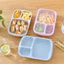 Hộp cơm trưa cho học sinh, hộp cơm trưa di động, hộp cơm trưa bằng nhựa có ngăn, hộp cơm trưa làm bằng rơm lúa mì.