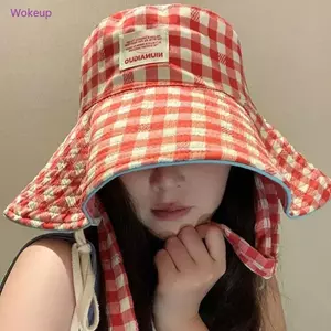 Mũ Ngư Dân Caro Cổ Điển, Thiết Kế Hai Mặt, Thoáng Khí Chống Nắng - Phù Hợp Hoạt Động Ngoài Trời Cho Nữ