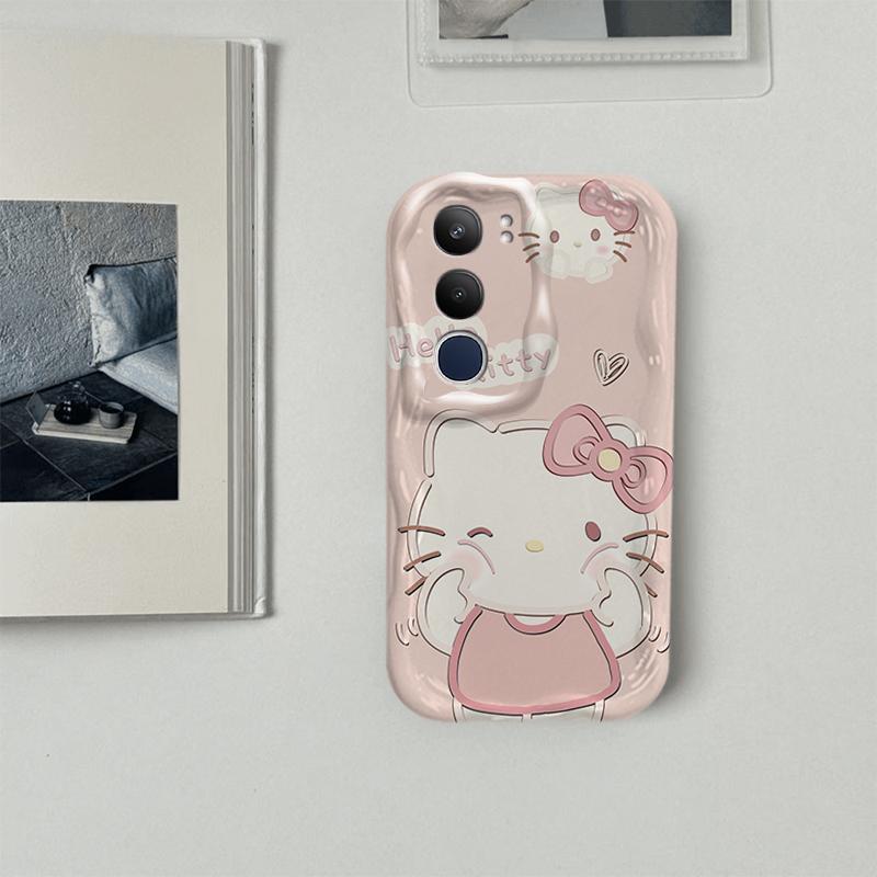Vỏ Cho VIVO Y19S Y29 Phim Hoạt Hình Kem Cặp Đôi Mèo Mềm TPU 3D Sóng Silicon Vỏ Điện Thoại