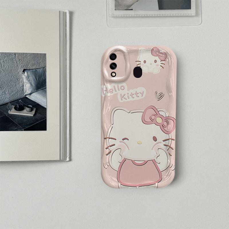 Vỏ Cho Samsung Galaxy A20 A30 Phim Hoạt Hình Kem Cặp Đôi Mèo Mềm TPU 3D Sóng Silicon Vỏ Điện Thoại