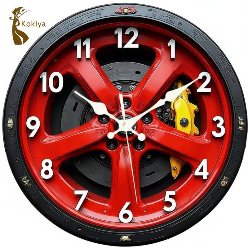Đồng hồ treo tường bánh xe ô tô dễ thương Chuyển động im lặng Giọng trang trí cho người đàn ông Hang Trang trí nhà để xe tại nhà