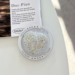 Miếng Dán 3d Tình Yêu Kim Cương Tròn Từ Tính Giá Đỡ Điện Thoại Cho IPhone 17 16 15 14 13 12 Pro Max 14 Plus Có Thể Gập Lại Vòng Tay Co Giãn Để Bàn Đứng P3