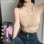 Áo Tank Top thời trang mùa hè dệt kim không tay, thiết kế gợi cảm và slim