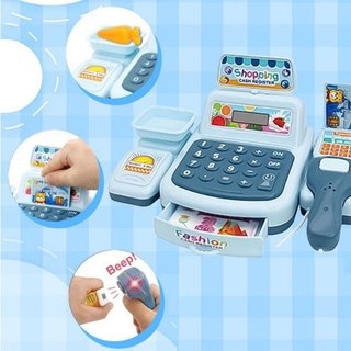 Đồ chơi máy tính tiền cho trẻ em Màn hình LCD Giả vờ chơi Cửa hàng tạp hóa Bộ học toán giáo dục