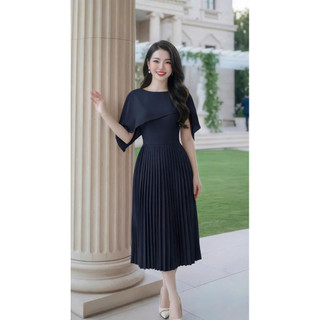 (XỊN- ĐẸP ) ĐẦM QUÝ BÀ THIẾT KẾ SANG TRỌNG, THANH LỊCH, CHÂN VÁY XẾP LY  NHẸ NHÀNG (NEW) KME.STORE