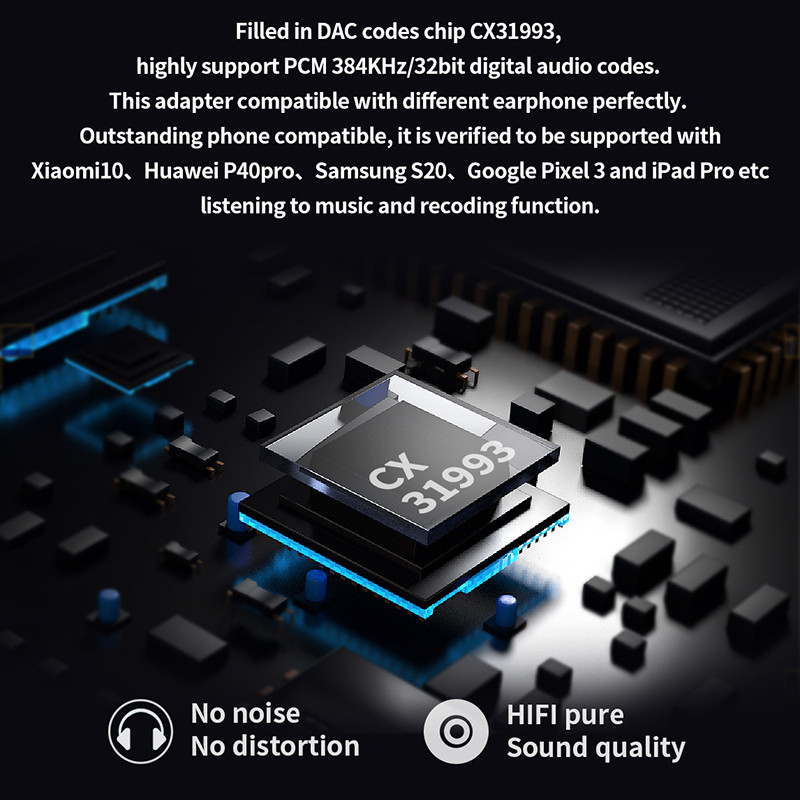 JCALLY JA31 Âm Thanh Kỹ Thuật Số USB-C Sang 3.5 Mm Di Động Mini Adapter DAC CX3193 Điện Thoại Tai Nghe Adapter DAC