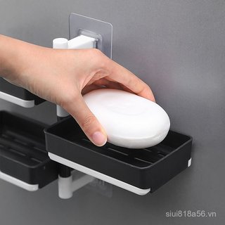 [Hộp Xà Phòng Xoay Nhà Vệ Sinh Phòng Tắm Treo Tường Hộp Xà Phòng Thoát Nước Hộ Gia Đình Không Đục Lỗ Sáng Tạo Giá Để Đồ L7ED