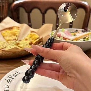 ✨️✨️Thìa Inox Ăn Cơm Tay Cầm Ngọc Trai - Muỗng Ăn Cháo Súp Inox Không Rỉ,Cao cấp,Loại dày Cán Dài