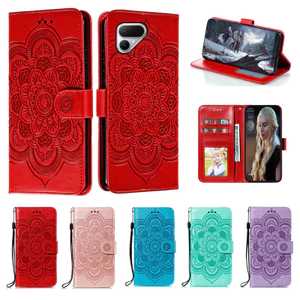 Ốp Điện Thoại Da Hoa Emboss Cho Tecno Pova Curve 2 5G LK7K Ví Datura Flip Book Case Cover Funda