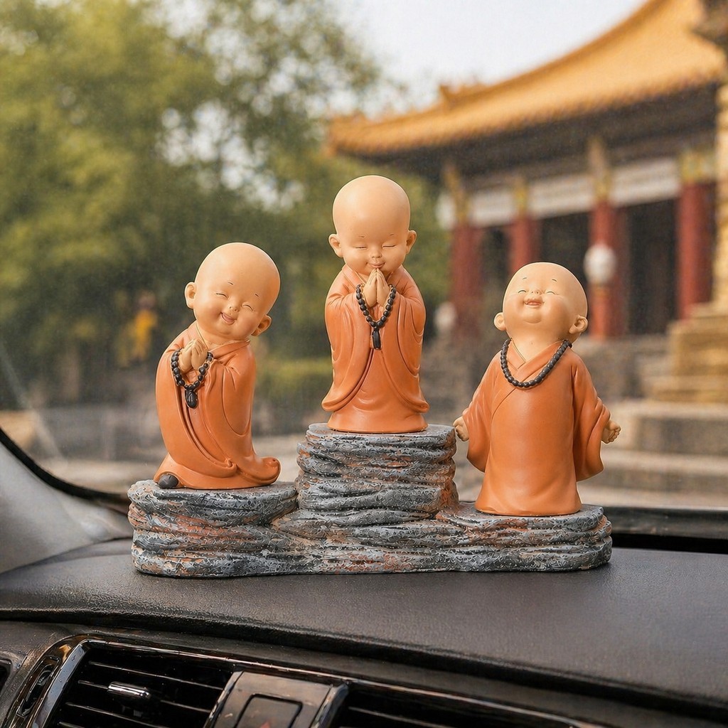 Tượng 3 Chú Tiểu Mini Có Đế & Chữ | Tượng Trang Trí Phong Thủy, Decor Bàn Làm Việc, Quà Tặng Ý Nghĩa