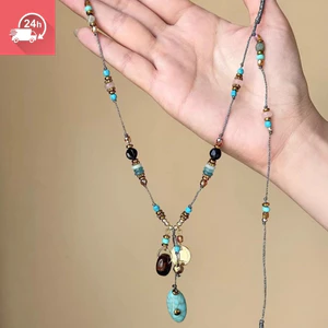 Mặt dây chuyền thông xanh phong cách cổ điển, kiểu dáng dân tộc, cá tính, đa năng, dành cho nữ.