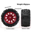 4 Lốp Xe Tải Quái Vật 72.5 * 40 Mm Với 12 Mm Bánh Xe Lục Giác Cho ARRMA 1 / 18 Granite / Typhon Grom RC Xe Nâng Cấp Phần