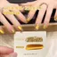Năm Mới Fortune Golden Cat 's Eye Sequins Sơn Móng Tay Keo 2025 Phổ Biến Trắng Nhấp Nháy Móng Tay Vàng