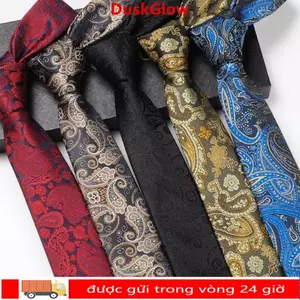 DUSKGLOW Nam Cà Vạt, Jacquard Cravat Chiều Rộng 6cm Cà Vạt Cổ Lụa, Thông Thường Slim Điều Họa Tiết Phù Hợp Với Dây Buộc Cổ Doanh Nhân Tiệc Cưới
