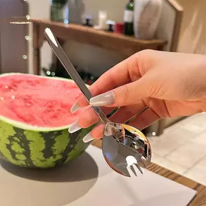 TRTR Inox Salad Thìa Sáng Tạo Thìa Nĩa Pasta Nĩa Mì Ăn Liền Thìa Dưa Hấu Thìa Bánh Tráng Miệng Nĩa VN