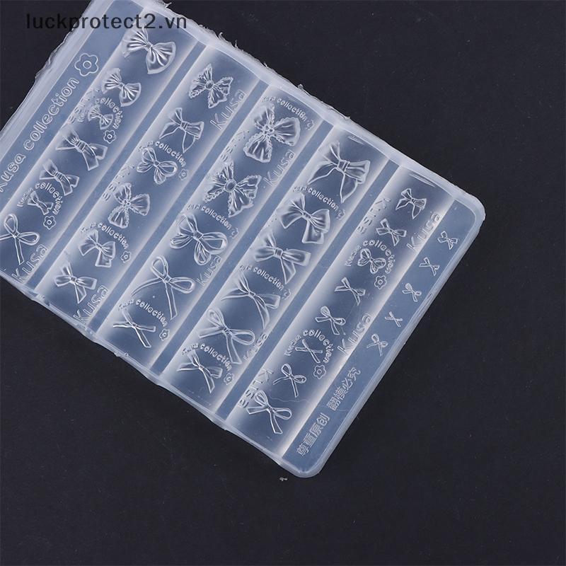 # luckpro # 3D Nơ Khuôn Làm Móng Tay Silicon Kích Thước Hỗn Hợp Nơ Tấm Dập Mềm Kawaii Ballet Nơ DIY Dụng Cụ Khuôn Làm Móng Tay Nghệ Thuật.