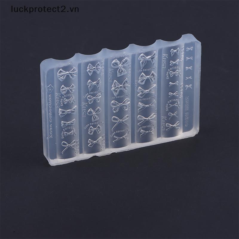 # luckpro # 3D Nơ Khuôn Làm Móng Tay Silicon Kích Thước Hỗn Hợp Nơ Tấm Dập Mềm Kawaii Ballet Nơ DIY Dụng Cụ Khuôn Làm Móng Tay Nghệ Thuật.