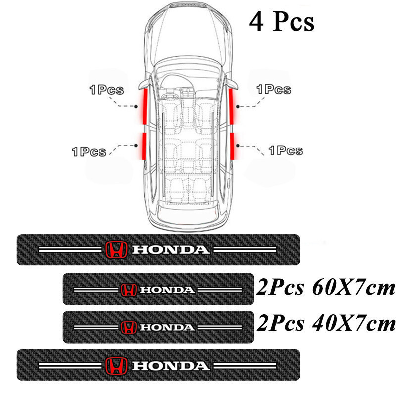8 Chiếc Cửa Ô Tô Sill Dán Cốp Ngưỡng Chống Trầy Xước Đề Can Cho Xe Honda Civic XR-V CR-Z CRV HRV City Accord Legend Jazz VTi Fit Mobilio VEZEL