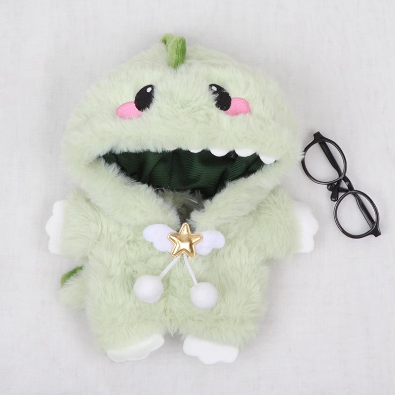 Khủng Long Nhỏ Quần Áo Cho Bé 20cm Quần Áo Cotton Dễ Thương Sang Trọng Jumpsuit Có Mũ Trùm Đầu Búp Bê Trang Phục Phụ Kiện