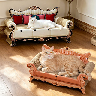 Giường Sofa cổ điển cho mèo | Tấm lót & chăn cào mèo 2 trong 1, Giường mèo sóng bền, Tấm bảo vệ nội thất