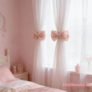 2 Cái Thắt Lưng Nơ Sọc Lấp Lánh Rèm Nơ Thanh Lịch Holdbacks Drap Giá Đỡ Cho Nữ Cô Gái Trang Trí Cửa Sổ Phòng Ngủ