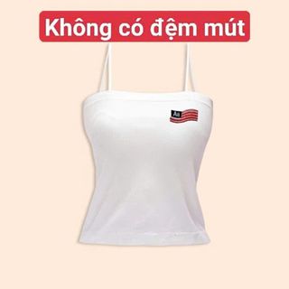 [ MỞ BÁN GIẢM 60% ] áo bún 2 dây  gân tăm mềm mịn co giãn -hình cờ mỹ AAA -thoittrang