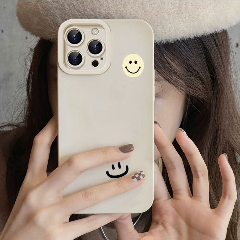Ốp lưng iPhone Ốp silicon mềm bảo vệ máy ảnh Smile Smile - iP 7/8/X/XS/XR/11/12/13/14/15/16/17/Plus/Air/Pro/Max