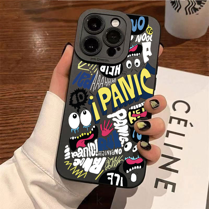 Ốp lưng iPhone Case i Panic Pattern Silicone Camera Case - iP 7/8/X/XS/XR/11/12/13/14/15/16/17/Plus/Air/Pro/Max