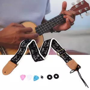 Toyuvn Dây Đàn Guitar Đen Ren Thêu Hoa Văn Dây Da Nylon Tay Nghề Tinh Tế Tinh Tế Đa Năng Dành Cho Tay Guitar