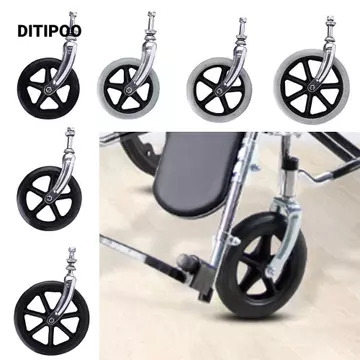 Ditipoo Xe lăn Bánh trước, Bánh xe mua sắm bằng cao su thay thế, Bền chống trượt 6 / 7 / 8Inch có phuộc trước Bánh xe lốp rắn Phụ kiện xe lăn