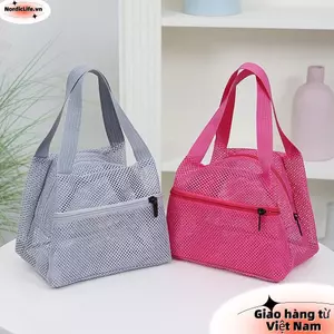 Túi đi biển lưới NORDICLIE​​, ​​Dung tích lớn​​ Túi đựng đồ giặt khô nhanh, ​​Nhẹ có thể gập lại​​ Lưới thoáng khí​ Túi đựng đồ​​ Sử dụng hàng ngày dành cho nữ​​