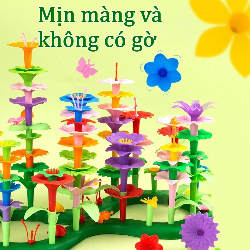 【SKISOPGO】Bộ Xếp Hình Vườn Hoa,Vườn Hoa Xếp Hình DIY-49/98/148pcs,Khu Vườn Trên Mây Đa Dạng Cho Bé Sáng Tạo