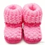 Bé Sơ Sinh Bé Gái Dệt Kim Booties Màu Sắc Tương Phản Đế Mềm Dây Buộc Mùa Đông Giày Ấm Áp
