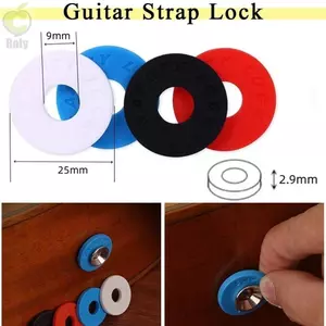 ROLY 5 Cái / bộ Khóa Dây Đeo Đàn Guitar, Khóa An Toàn Dây Đeo Đàn Guitar Chống Trơn Trượt Nhiều Màu Sắc, Chất Liệu Cao Su Thắt An Toàn Bass Dây Đeo Khối Cho Đàn Guitar Bass