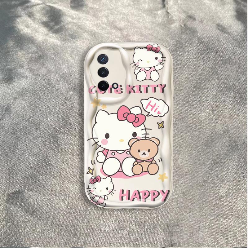 Thích hợp cho OPPO A74 A95 F19 F19S Reno 6 Lite 4G Bảo vệ 3D TPU mềm Kitty Rilakkuma Vỏ điện thoại chống sốc