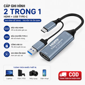 Card Capture Video 4K HDMI Sang USB/Type-C 2 Trong 1, Ghi Hình Livestream Cho PS4 Xbox Switch