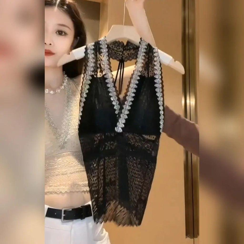[Seckill có hạn trong thời gian] Áo yếm nữ phong cách mới Đáy kim cương nóng gợi cảm Slim-fit Sang trọng mặc bên ngoài có miếng lót ngực ren thời trang